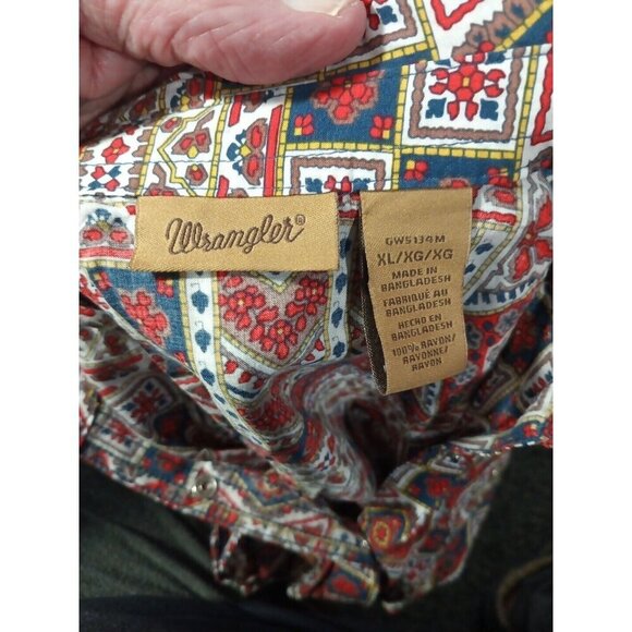 Girls XL Wrangler Long sleeve Shirt Western Cowgirl Rodeo Pearl Snap - Picture 7 of 7